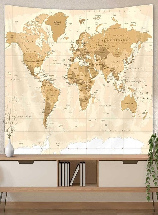 Drgilau Vintage Map Wall Hanging, Retro Maps Tapestry Old World Map Tapestry for Kids Student - Asia Europe America Africa Wall Decor, Maps of World Wall Arts for Bedroom Living Room 60X40 Inch - Image 3